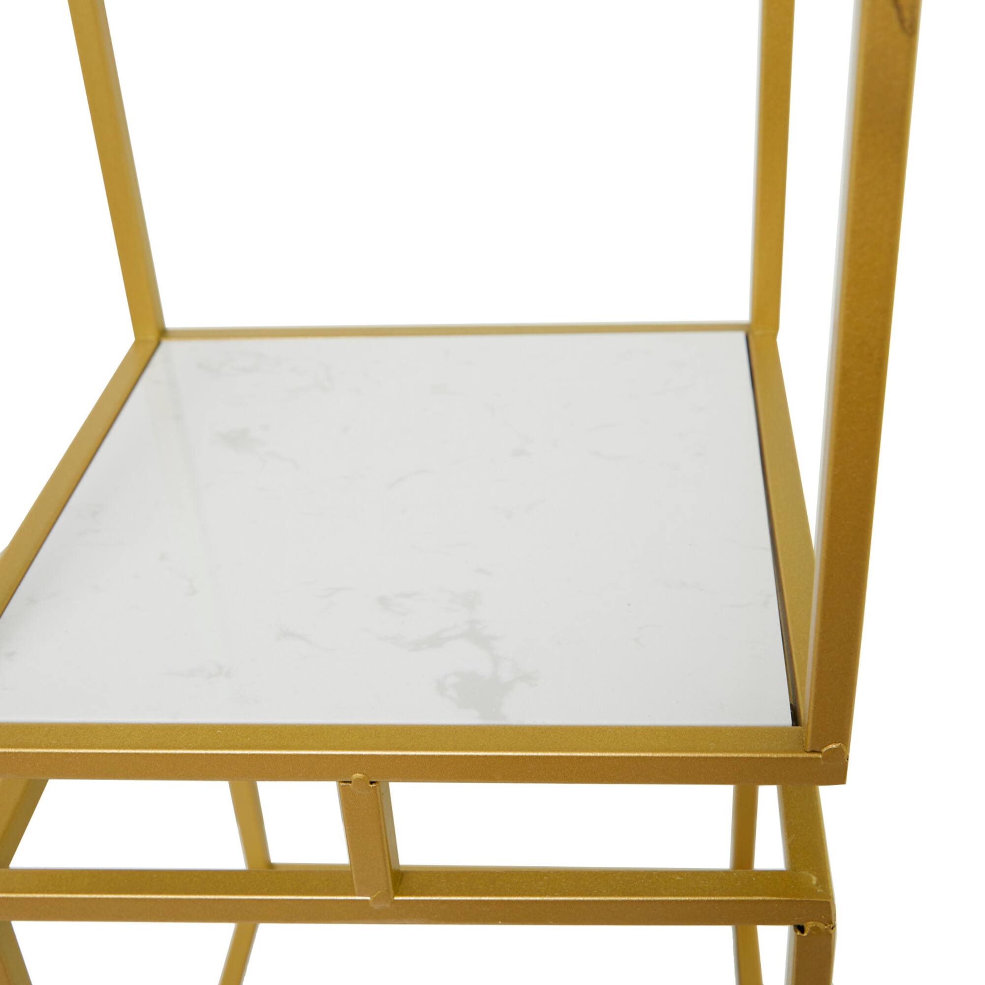 Gold Marble Glam Shelving Unit, 39" x 12" x 12"